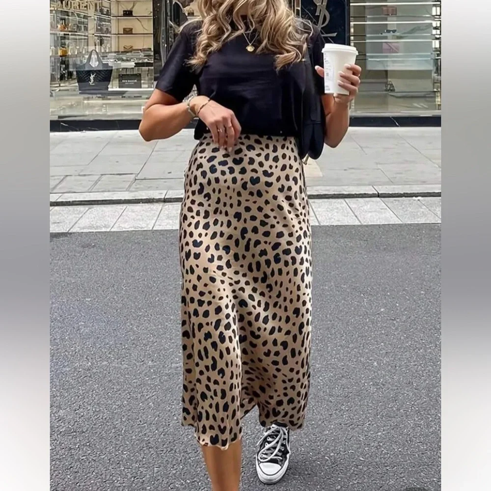 GAP Leopard Print Brown Skirt size S - Picture 5 of 10